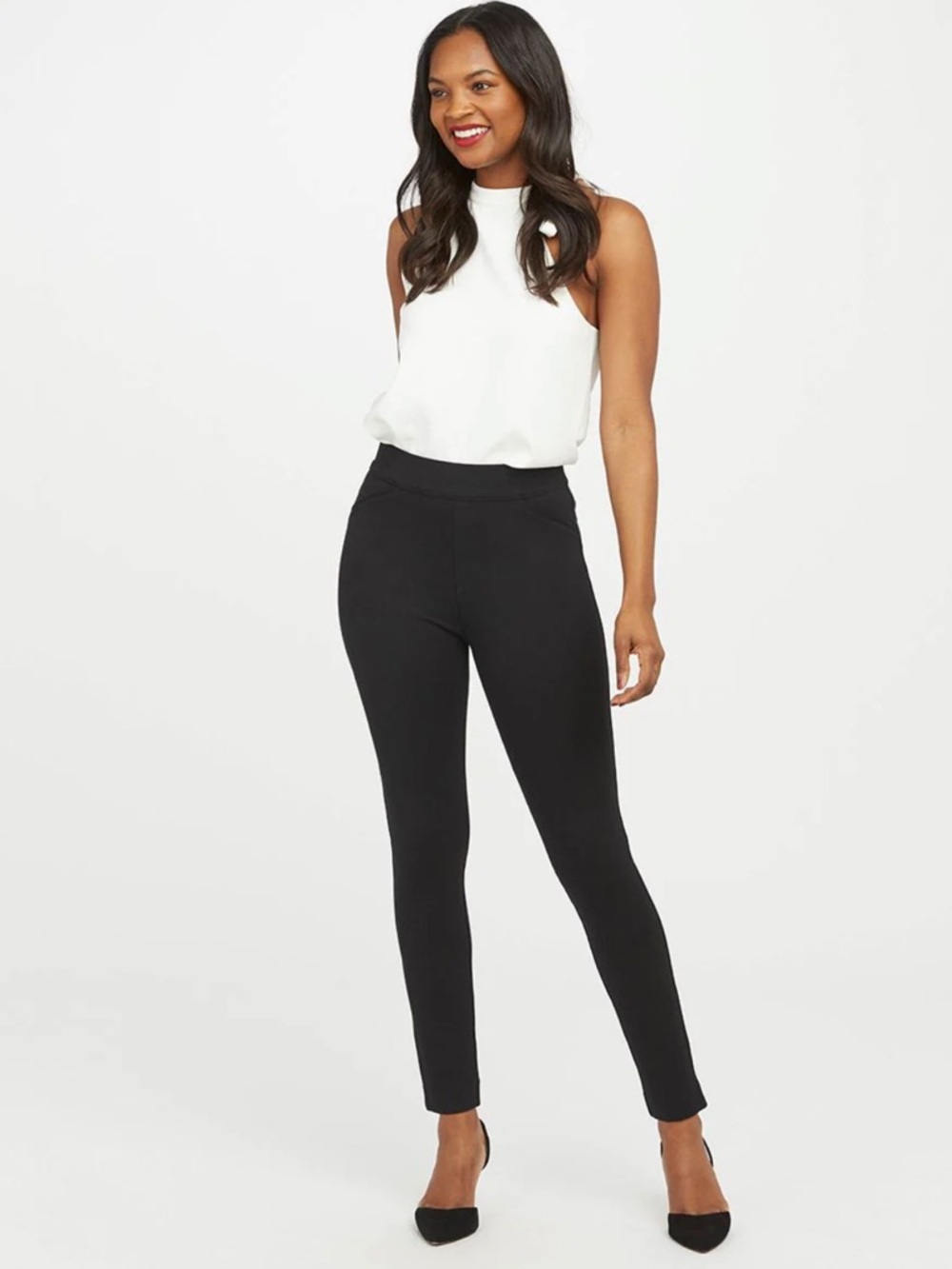Spanx NWT The Perfect Pant, Ankle Backseam Skinny in Black Size Small Shaping